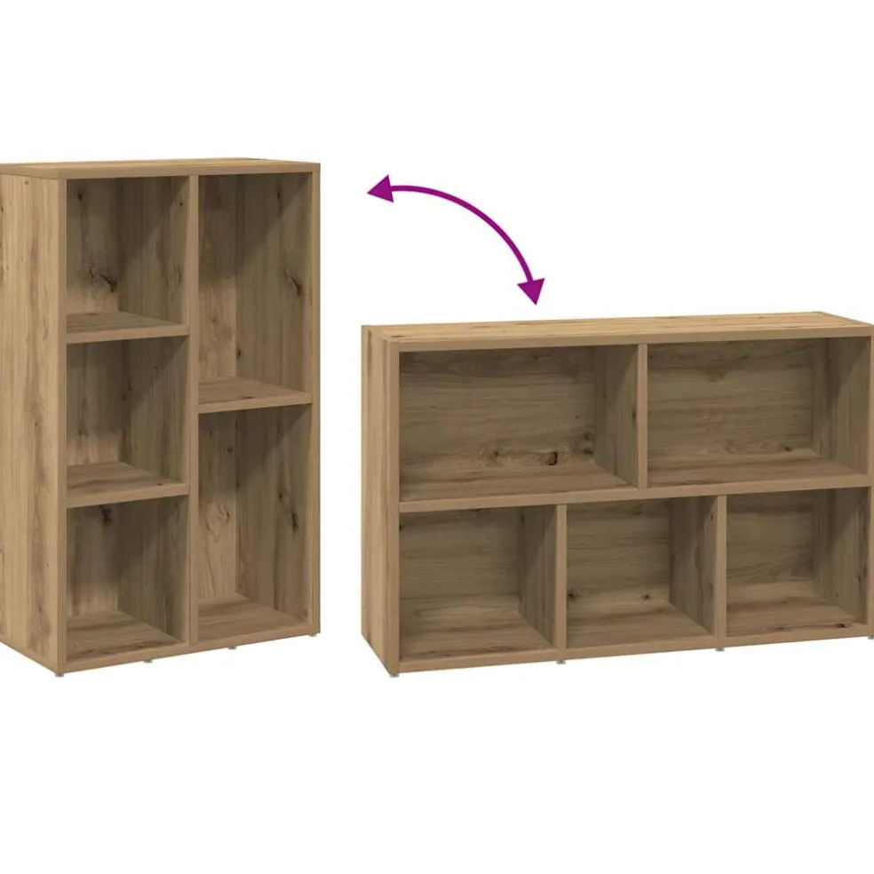 vidaXL Boekenkast 40x24x52 cm bewerkt hout zwart eikenkleurig