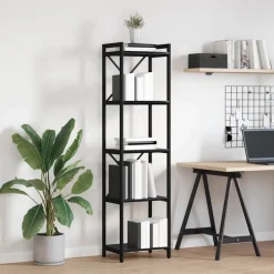 vidaXL Boekenkast 40 x 30 x 155 cm Bewerkt hout Zwart Eiken