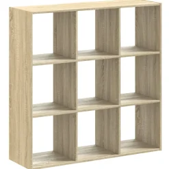 vidaXL Boekenkast 102x32x102 cm bewerkt hout sonoma eikenkleurig