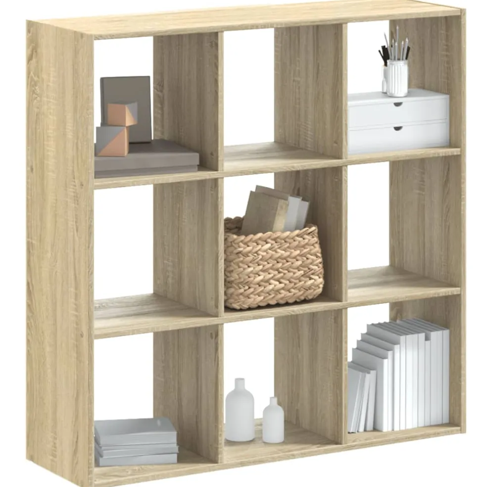 vidaXL Boekenkast 102x32x102 cm bewerkt hout sonoma eikenkleurig