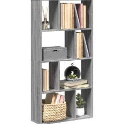 vidaXL Boekenkast 60x20x120,5 cm bewerkt hout grijs sonoma eikenkleurig