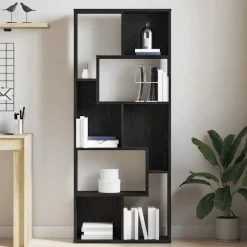 vidaXL Boekenkast 67x24x161 cm bewerkt hout zwart eikenkleurig