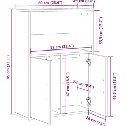 vidaXL Boekenkast 60x24x85 cm bewerkt hout wit
