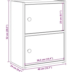 vidaXL Boekenkast 40x24x52 cm bewerkt hout grijs sonoma eikenkleurig