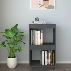vidaXL Boekenkast 40x35x71 cm massief grenenhout grijs