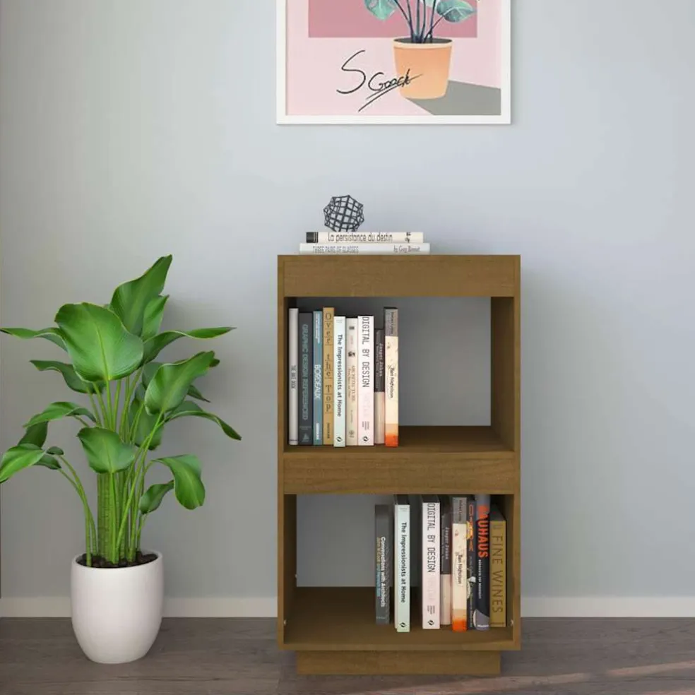 vidaXL Boekenkast 40x35x71 cm massief grenenhout honingbruin