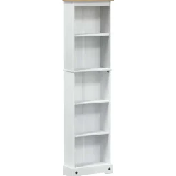 vidaXL Boekenkast 46 x 20 x 170 cm Massief grenenhout Wit
