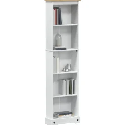 vidaXL Boekenkast 46 x 20 x 170 cm Massief grenenhout Wit
