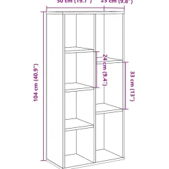 vidaXL Boekenkast 50x25x104 cm oud houtkleurig