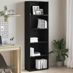 vidaXL Boekenkast 60x30x189 cm spaanplaat zwart eikenkleurig