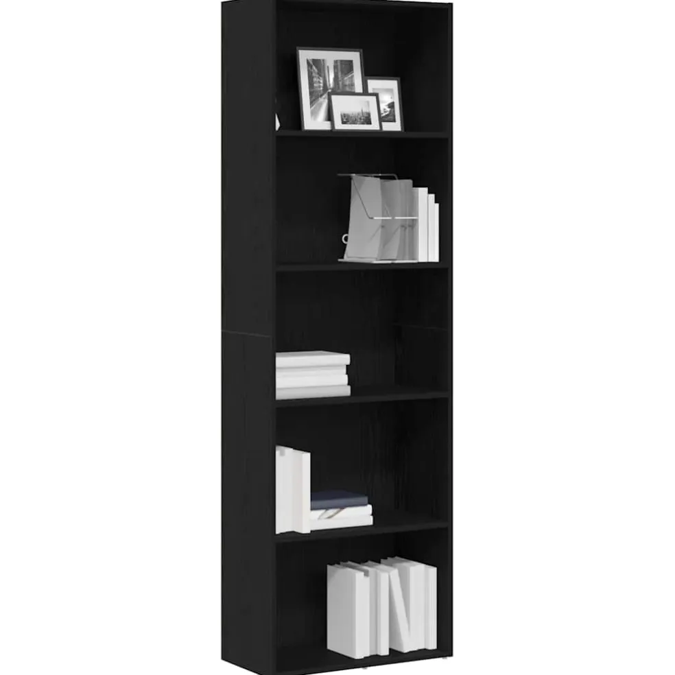 vidaXL Boekenkast 60x30x189 cm spaanplaat zwart eikenkleurig