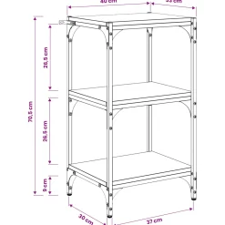 vidaXL Boekenkast Zwart eiken 40 x 33 x 70,5 cm