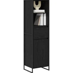 vidaXL Boekenkast Zwart Eiken 43 x 36 x 150.5 cm Bewerkt hout