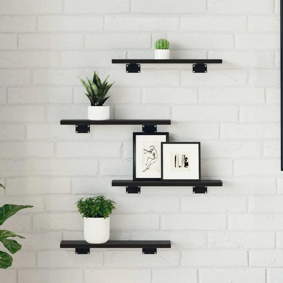 vidaXL Boekenplank Bord 3-laags 4 st 40 x 10 x 1,5 cm Bewerkt hout