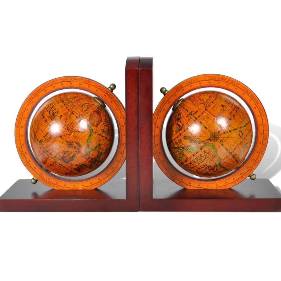 vidaXL Boekensteunen 2 st globe