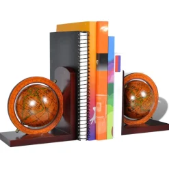 vidaXL Boekensteunen 2 st globe