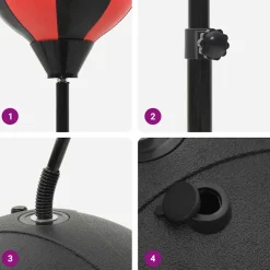 vidaXL Boksballenset met handschoenen en pomp verstelbaar 81-122 cm