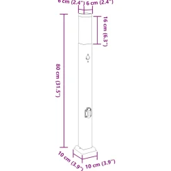 vidaXL Bolderarmatuur met sensor en stopcontact 80 cm roestvrij staal IP44