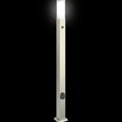 vidaXL Bolderarmatuur met sensor en stopcontact 110 cm roestvrij staal IP44