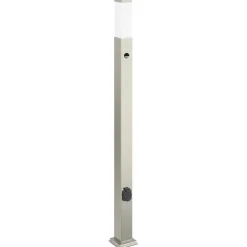 vidaXL Bolderarmatuur met sensor en stopcontact 110 cm roestvrij staal IP44