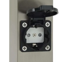 vidaXL Bolderarmatuur met sensor en stopcontact 110 cm roestvrij staal IP44