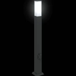 vidaXL Bolderarmatuur met stopcontact 80 cm Zwart IP44