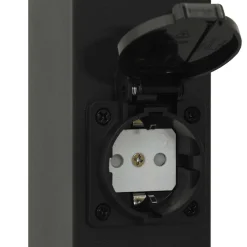 vidaXL Bolderarmatuur met stopcontact 80 cm Zwart IP44