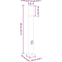 vidaXL Bolderarmatuur met stopcontact 80 cm Zwart IP44