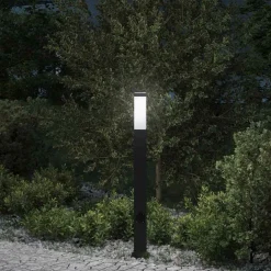 vidaXL Bolderarmatuur met stopcontact 80 cm Zwart IP44