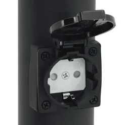 vidaXL Bolderarmatuur met stopcontact 120 cm Zwart IP44