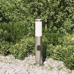 vidaXL Bolderarmatuur met stopcontact 50 cm RVS IP44