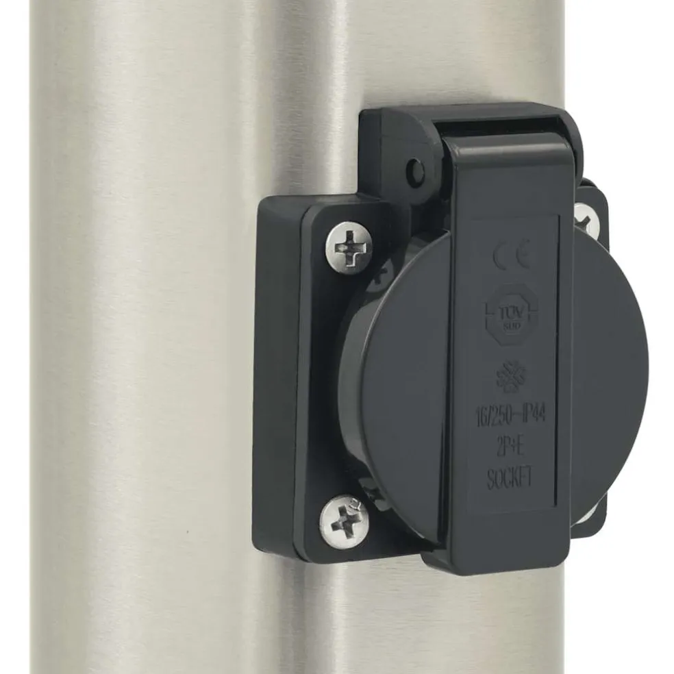 vidaXL Bolderarmatuur met stopcontact 50 cm RVS IP44