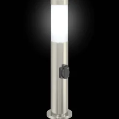 vidaXL Bolderarmatuur met stopcontact 50 cm RVS IP44