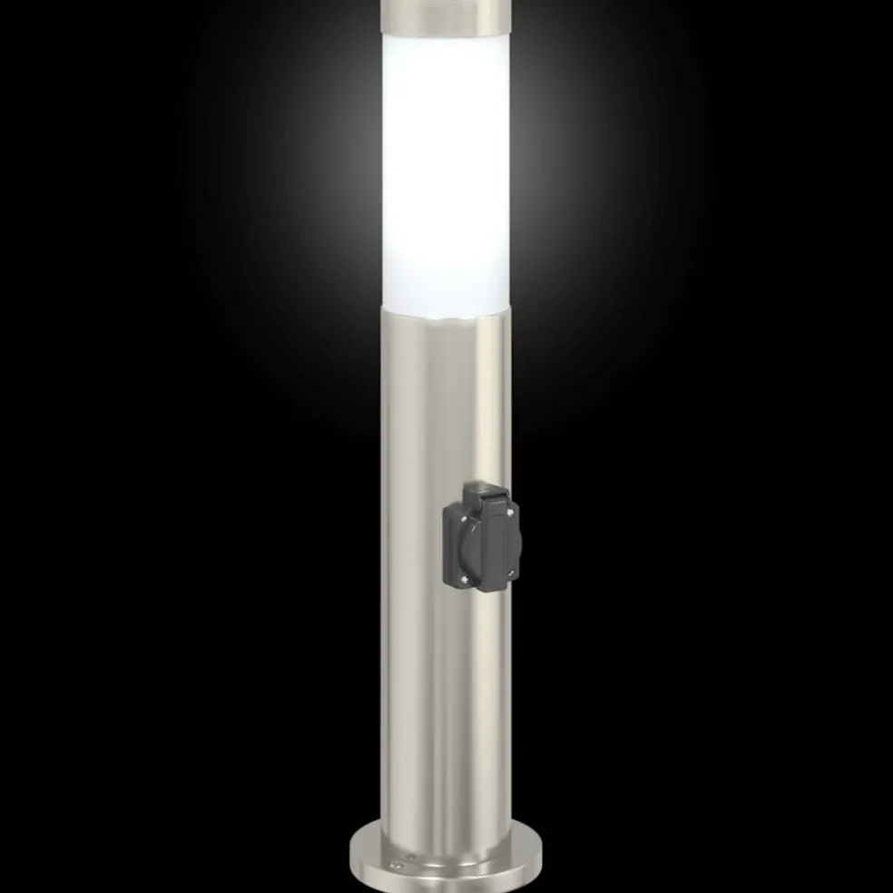 vidaXL Bolderarmatuur met stopcontact 50 cm RVS IP44