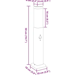 vidaXL Bolderverlichting met sensor 3 stuks 50 cm RVS IP44
