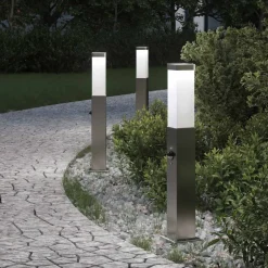 vidaXL Bolderverlichting met sensor 3 stuks 50 cm RVS IP44