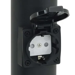 vidaXL Bolderverlichting met stopcontact 3 stuks 120 cm Zwart IP44