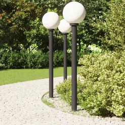 vidaXL Bolderverlichting met sensor 3 stuks 120 cm Zwart IP44