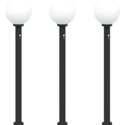 vidaXL Bolderverlichting met sensor 3 stuks 120 cm Zwart IP44