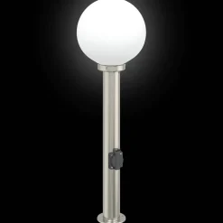 vidaXL Bolderverlichting met stopcontact 3 stuks 80 cm RVS IP44