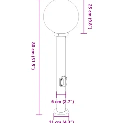 vidaXL Bolderverlichting met stopcontact 3 stuks 80 cm RVS IP44