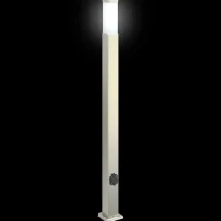 vidaXL Bolderverlichting met stopcontact 3 stuks 110 cm RVS IP44