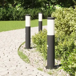 vidaXL Bolderverlichting met sensor 3 stuks 50 cm RVS IP44