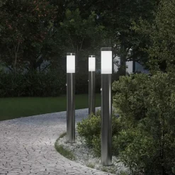 vidaXL Bolderverlichting met sensor 3 stuks 80 cm RVS IP44