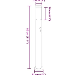 vidaXL Bolderverlichting met sensor 3 stuks 80 cm RVS IP44