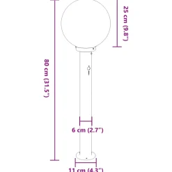 vidaXL Bolderverlichting met sensor 80 cm RVS IP44