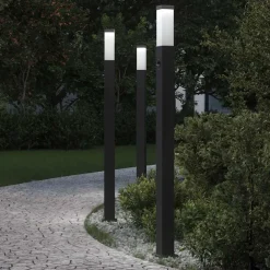 vidaXL Bolderverlichting met sensor 3 stuks 110 cm Zwart IP44