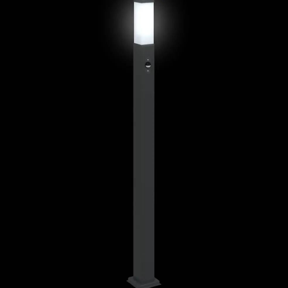 vidaXL Bolderverlichting met sensor 3 stuks 110 cm Zwart IP44