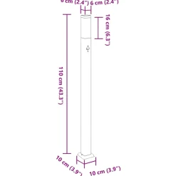 vidaXL Bolderverlichting met sensor 3 stuks 110 cm Zwart IP44