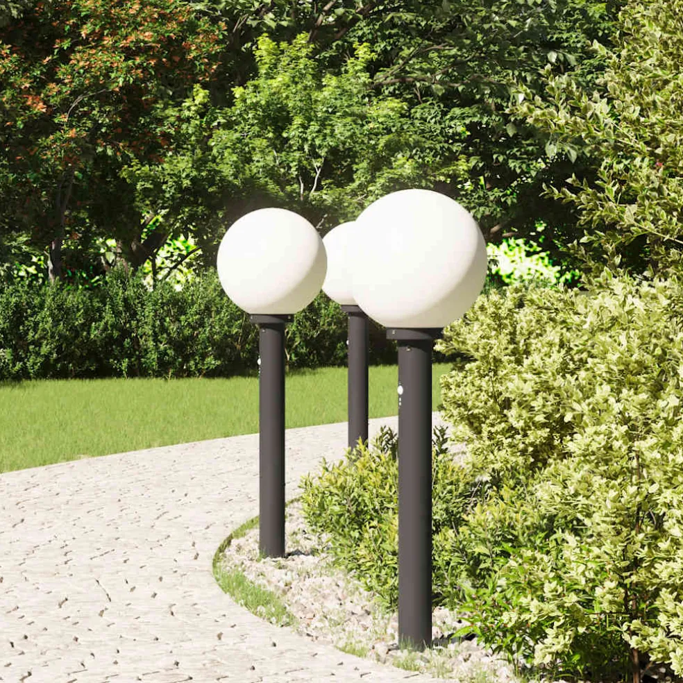 vidaXL Bolderverlichting met sensor 3 stuks 80 cm Zwart IP44